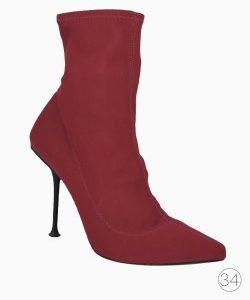Bota Sergio Rossi Ankle Boot Vermelha