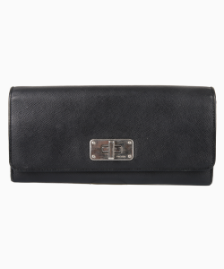 Carteira Prada Saffiano Turnlock Preta
