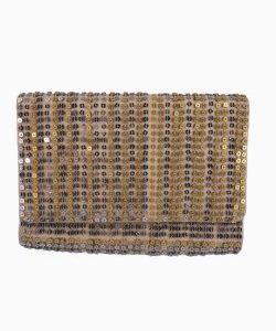 Clutch Missoni Paetê Prata e Dourada
