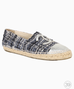 Espadrille Chanel CC Tweed Azul