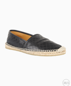 Espadrille Gucci Couro Guccissima Preto