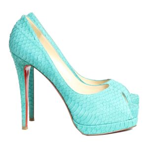 Peep Christian Louboutin Escama de Peixe Turquesa