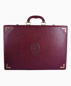 Mala Cartier Vintage Couro Vermelha