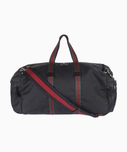 Mala Gucci Animalier Canvas Web Duffle Preta