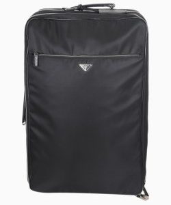 Mala Prada Rodinhas Nylon e Saffiano Preta