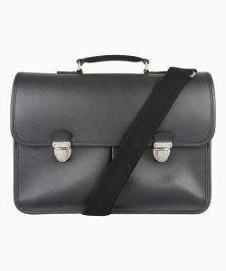 Maleta Louis Vuitton Anton Couro Taiga Preta