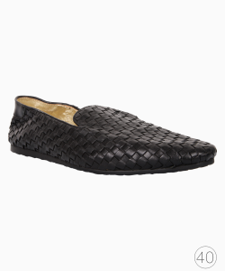 Mocassim Bottega Veneta Intrecciato Preto