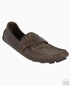 Mocassim Fendi Logo Marrom