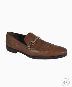 Mocassim Ferragamo Brogue Gancini Marrom