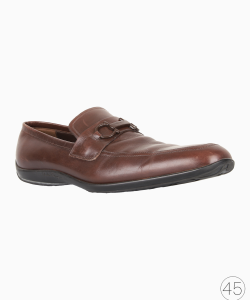 Mocassim Ferragamo Gancini Couro Marrom
