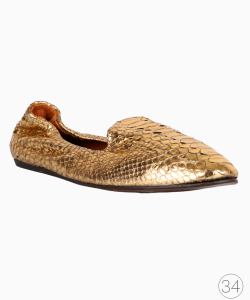Sapatilha Lanvin Flat Python Dourada