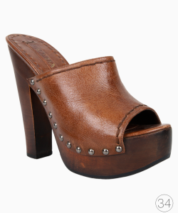 Mule Prada Couro Marrom