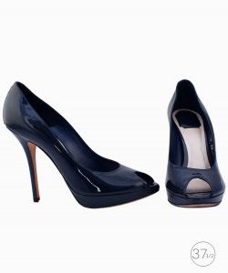 Peep Toe Dior Azul Ciano Vintage