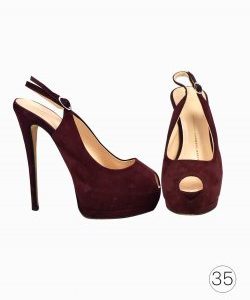 Peep Toe Giuseppe Zanotti de Camurça Marsala