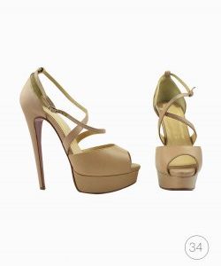 Peep Toe Louboutin Kid Cross Me 150 Nude