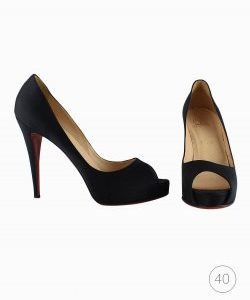 Peep Toe Louboutin seda preta