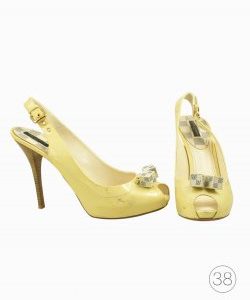 Peep Toe Louis Vuitton New Saint Honore amarelo