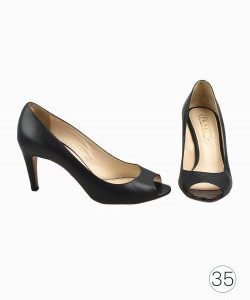 Peep Toe Prada de Couro Preto