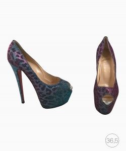 Sapato Louboutin PeepToe Lady Peep Glitter