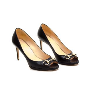 Sapato Gucci Couro Preto Tam 385