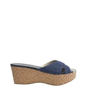 Tamanco Jimmy Choo Plataforma Azul e Bege Tam 40
