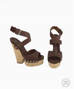 Plataforma Giuseppe Zanotti Marrom e madeira