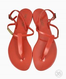 Sandália Balmain Rasteira Jelly Vermelha