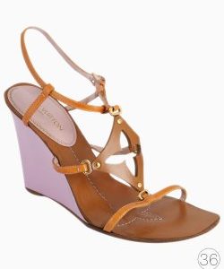 Sandália Anabela Louis Vuitton Monogram Flower Bicolor