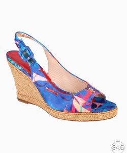 Sandália Carolina Herrera Anabela Estampada Azul
