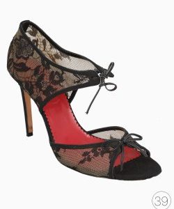 Sandália Carolina Herrera Renda Laço Preto