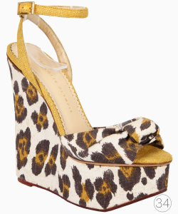 Sandália Charlotte Olympia Anabela Animal Print