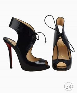 Sandália Christian Louboutin Verniz Preta