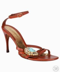 Sandália Dolce & Gabbana Pedra Turquesa Marrom
