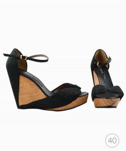 Sandália Empório Armani em sisal preto