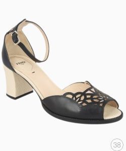 Sandália Fendi Couro Bicolor