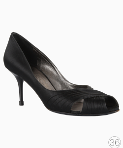 Sandália Ferragamo Peep Toe Satin Preto