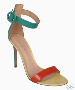Sandália Gianvito Rossi Couro Envernizado Colorida