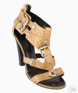 Sandália Giuseppe Zanotti x Balmain Couro Caramelo