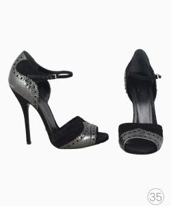 Sandália Gucci Camurça Píton Preta