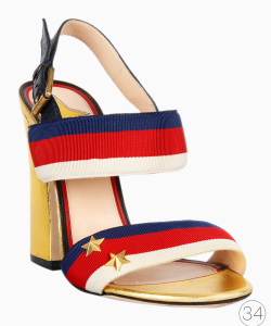 Sandália Gucci Sylvie Web Accent Slingback Colorida