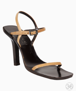 Sandália Gucci Tira Couro Marrom