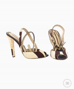 Sandália Jimmy Choo Couro e Pelo Bicolor