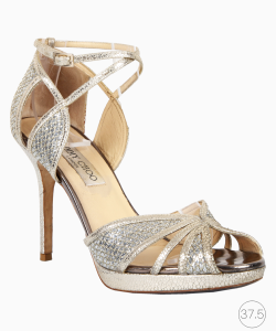 Sandália Jimmy Choo Paetê Dourado e Prata