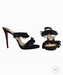 Sandália Louboutin duas tiras preta
