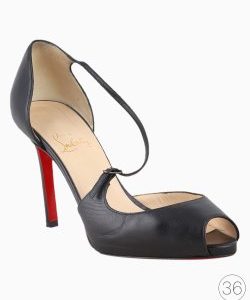 Sandália Louboutin Peep Toe Preto