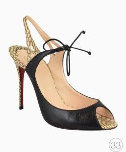 Sandália Louboutin Python Peep Toe Preto