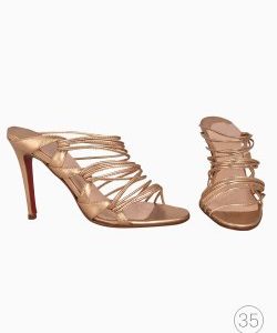 Sandália Louboutin Tiras Finas Dourada