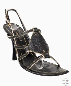 Sandália Louis Vuitton Tiras Preta