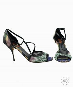 Sandália Missoni padronagem chevron colorido
