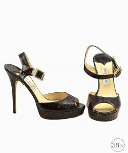 Sandália Peep Toe Jimmy Choo marrom